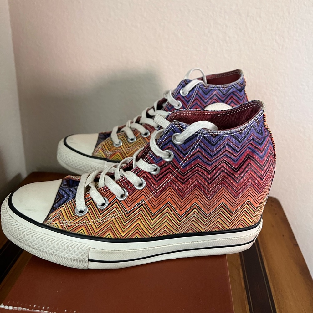 Converse x Missoni Lux Mid Hidden Wedge Sneakers High Tops Women's Sz 8